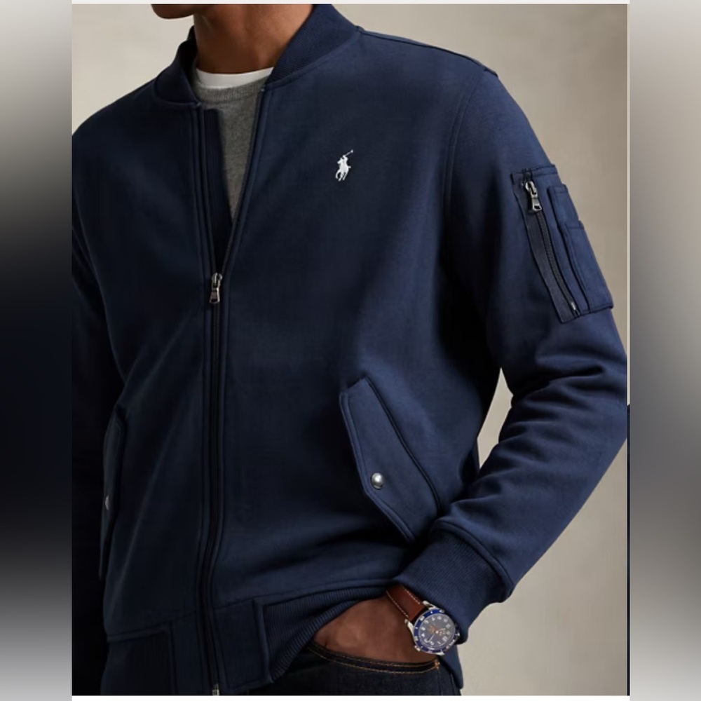 Polo Ralph Lauren Navy Bomber Jacket Sz Medium